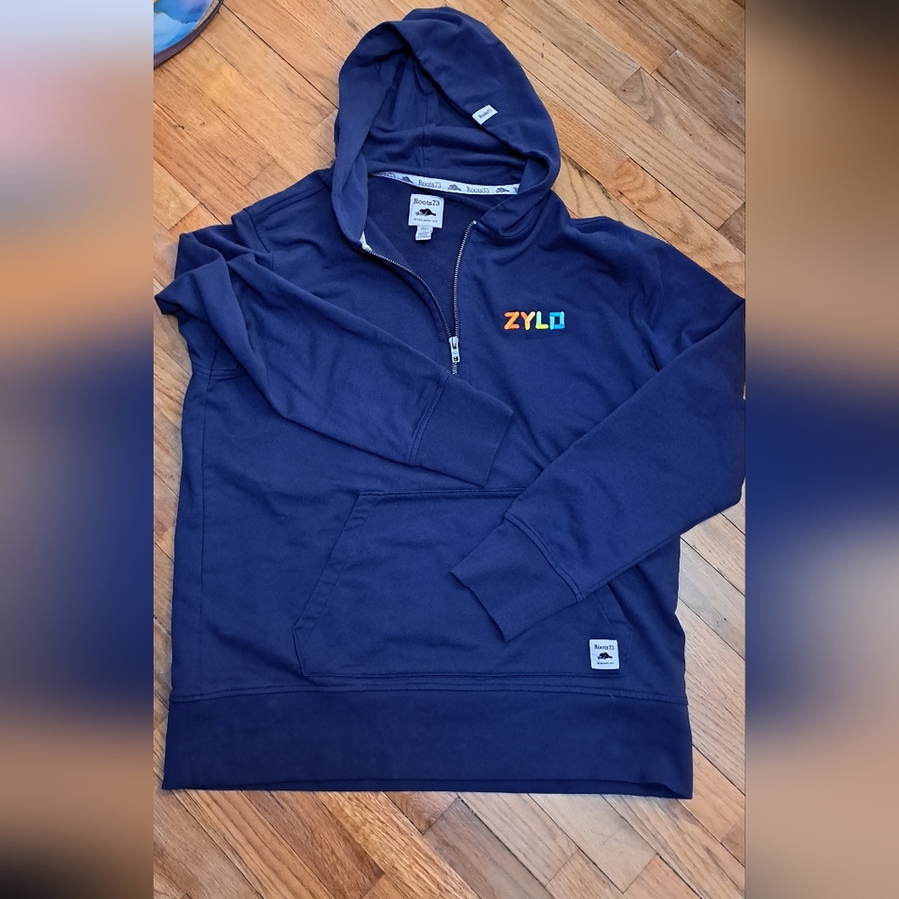 Zylo Roots 73 Navy Blue Hoodie Quarter Zip. Large